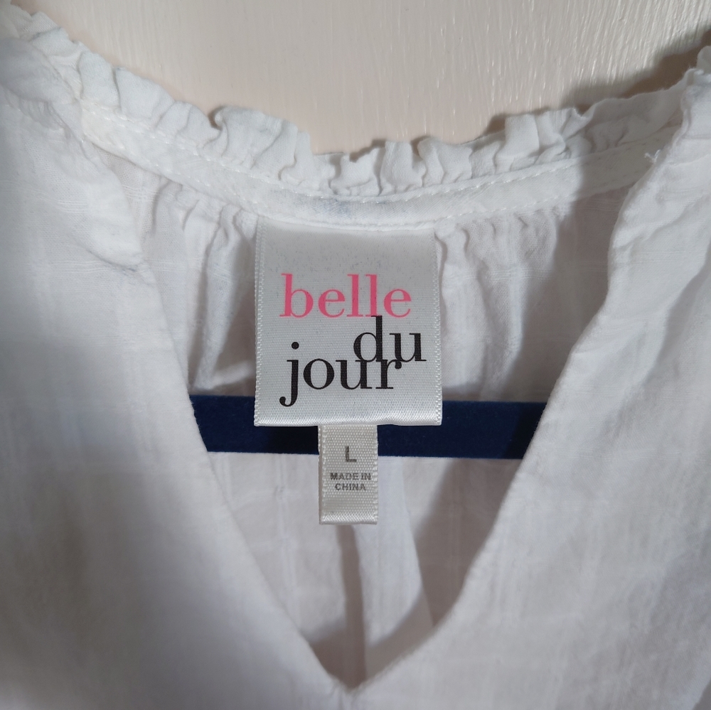 White Ruffle Crop Top - Picture 2 of 3